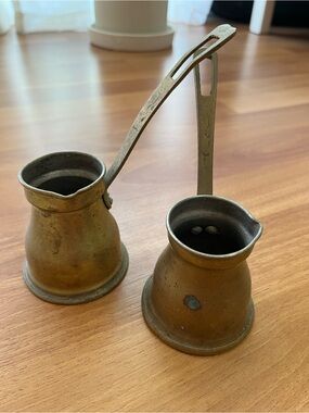 Antique-Style Brass Turkish Coffee Pot - Brass Finish